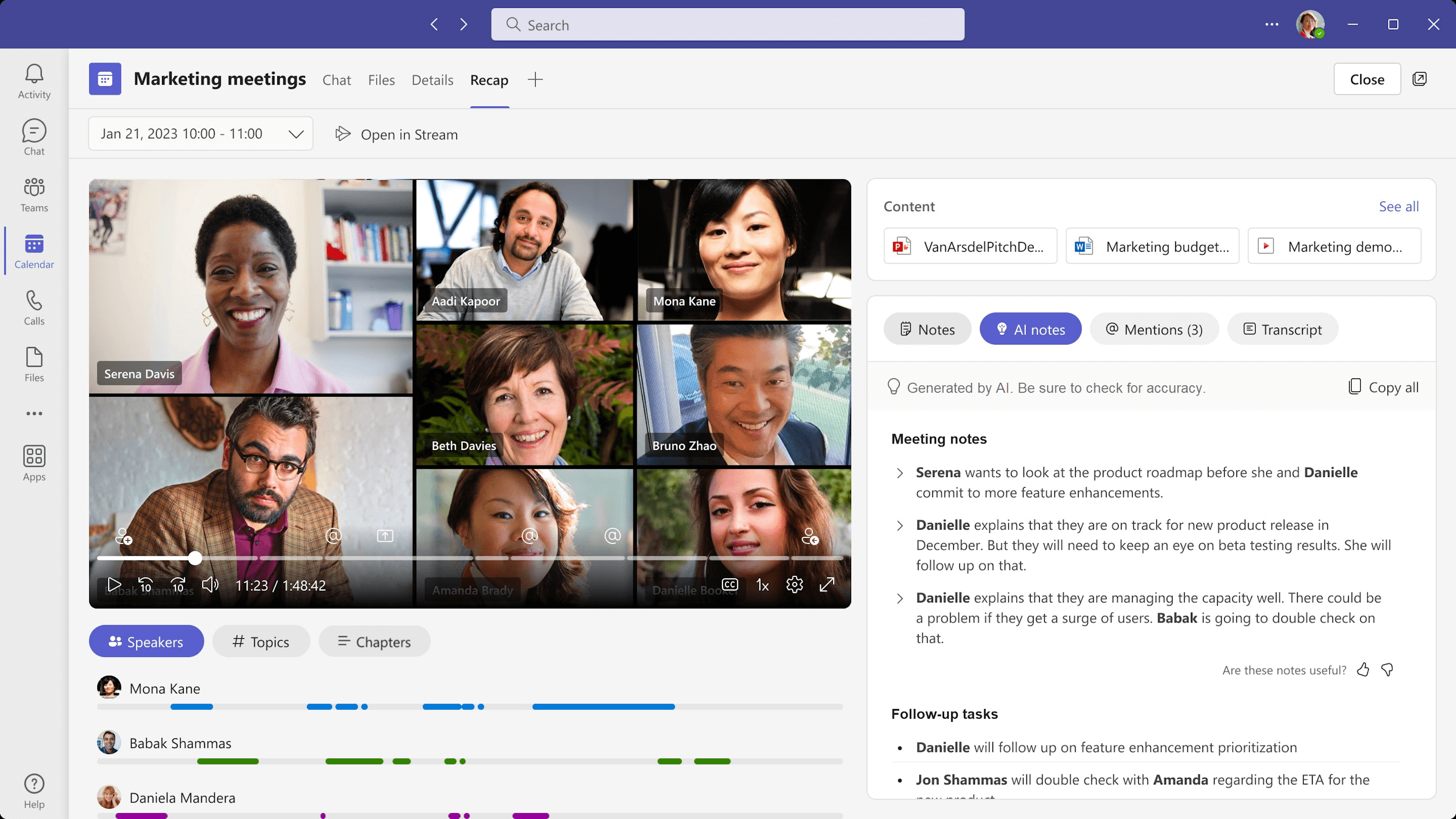 Microsoft Teams uses AI to take notes, assign follow-up tasks and more.